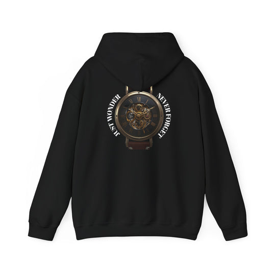 JW TOP CLOTHING SINGELE: Pocket Watch Graphic Hoodie — Vintage Steampunk Timepiece Back Print