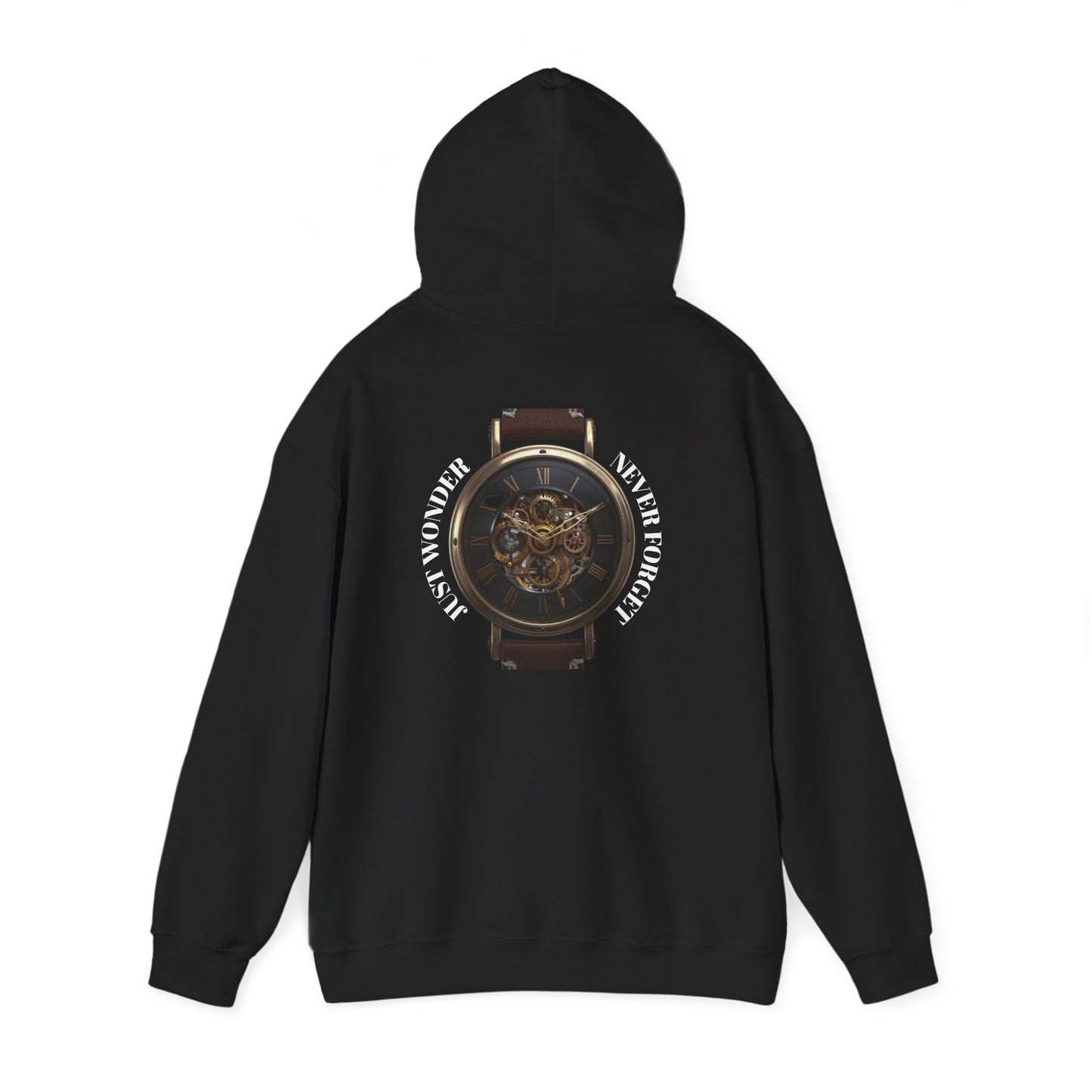 JW TOP CLOTHING SINGELE: Pocket Watch Graphic Hoodie — Vintage Steampunk Timepiece Back Print