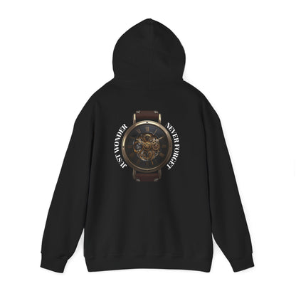 JW TOP CLOTHING SINGELE: Pocket Watch Graphic Hoodie — Vintage Steampunk Timepiece Back Print